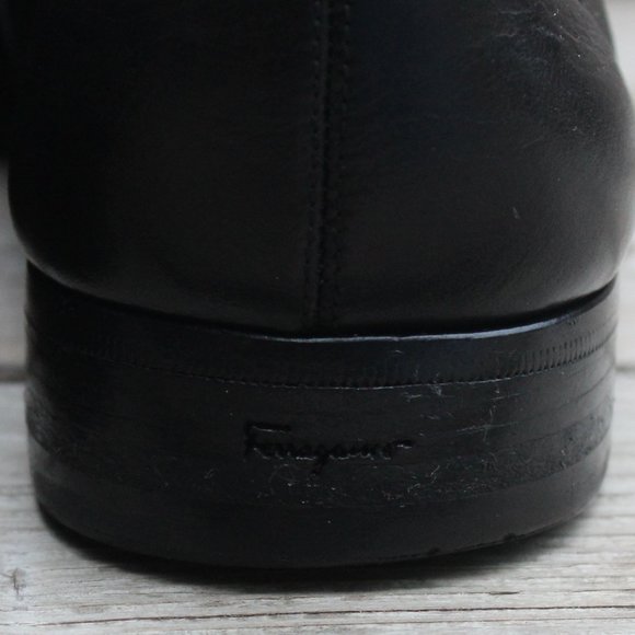 Ferragamo Black Sheepskin Derby, Made in Italy - Picture 7 of 15